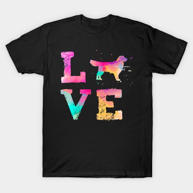 Colorful Golden Retriever Dog Lover T-Shirt by eldridgejacqueline